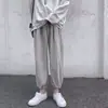 Calça Cropped Casual Solta de Outono Calça de Moletom Masculina Fina Marca Trendy Calça Esportiva Cinza Versátil