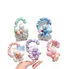 Novidade de Primavera Estilo Infantil Laços de Cabelo de Flor, Presilhas de Cabelo Fofas de Desenho Animado para Meninas Que Não Danificam o Cabelo, Elásticos de Cabelo Tipo Intestino Delgado, Cordas de Cabelo