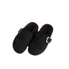 Zapatos Birkenstock de Suela Gruesa sin Cordones Pantuflas de Mitad de Temporada Peludas Baotou para Mujer Ropa Exterior de Invierno 2025 Nuevas Pantuflas de Terciopelo y Algodón
