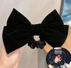 Horquilla de terciopelo con lazo grande para mujer, estilo coreano, estilo cibernético, para la parte posterior de la cabeza, elegante, estilo Mori