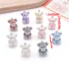 Figurinha de Animal de Resina Fofa Pingente de Urso Corrente de Celular DIY Chaveiro Acessório de Mochila