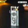 Nuevo Llegada 5501 Encendedor de Metal Retro con Rueda de Molienda Personalizado Creativo Inflable a Prueba de Viento Encendedor de Gas Dropshipping