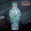 Vaso de Cerâmica Jingdezhen, Novos Ornamentos Cerâmicos para Casa Estilo Chinês, Dispositivo Clássico para Arranjo de Flores, Hall de Entrada, Estante Antiga, Ornamentos para Sala de Chá