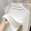 Camiseta Base Modal de Cuello Medio para Mujer Otoño e Invierno 2025 Ajustada Elástica de Manga Larga Capa Base Blanca