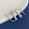 Nuevos Ganchos para Pendientes de Moissanita Plata de Ley S925 Modernos Simples Elegantes Lujo Ligero Personalidad Exquisitos Pendientes de Botón Estilo Europeo Oreja