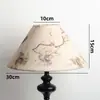 Pantalla de Lino Plisado Pastoral Floral Retro para Lámpara de Piso Colgante de Mesita de Noche de Dormitorio Hotel Accesorios