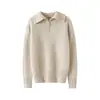 Pre-ventaSuéter de Punto Grueso de Lana Merino con Media Cremallera para Mujer, Nuevo Suéter de Color Sólido Otoño/Invierno 2026