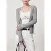 2026 Verano Estilo Diseñador Casual Versátil Cómodo Color Sólido Fresco Cárdigan Manga Larga Ajustado Tejido
