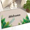 Esterilla de Piso Simple de Lino con Planta y Flor para Puerta de Entrada, Alfombrilla Resistente al Desgaste, Antideslizante, Absorbente de Agua, Resistente a las Manchas, Fácil Cuidado