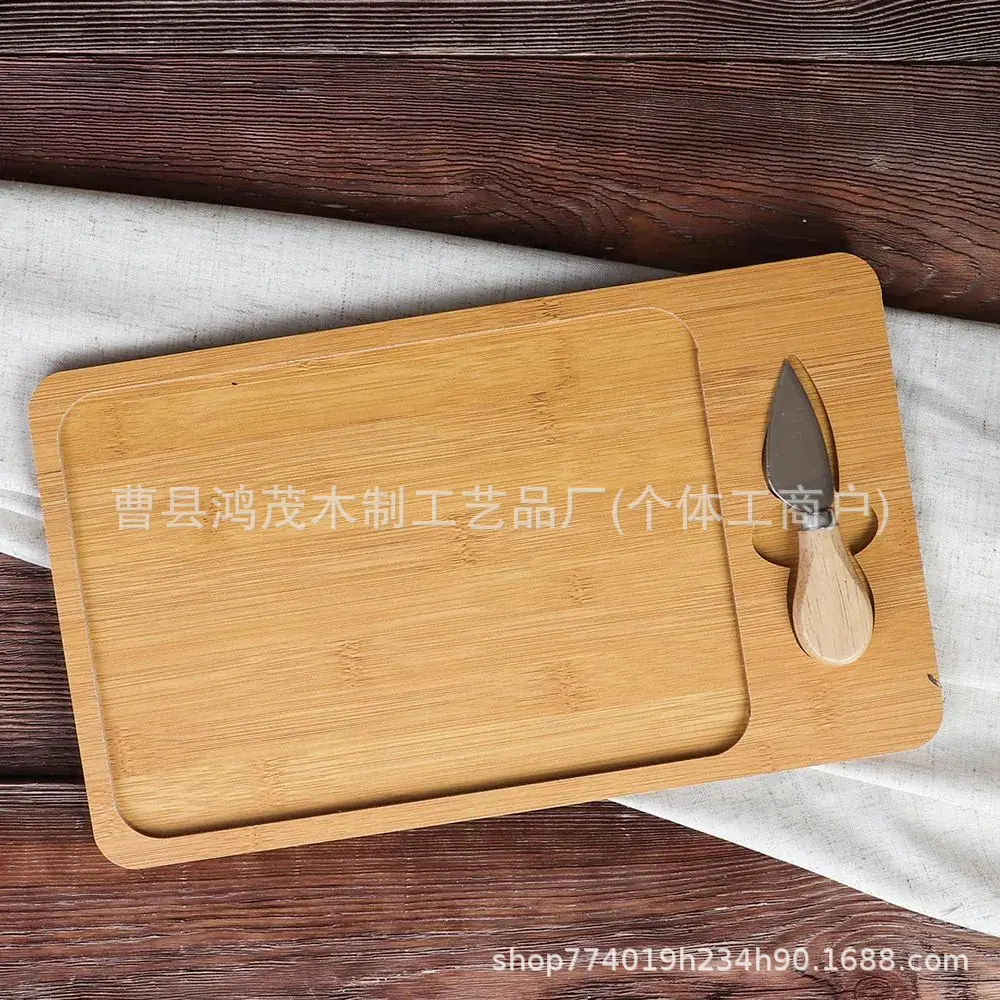 奶酪板跨境热卖带抽屉托盘刀具套装竹制砧板现货家用芝士砧板套装