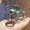 Llavero de juguete de perro robot mecánico, plegable, adecuado para bolsos de parejas y accesorios de coche, juguete de perro robot al por mayor