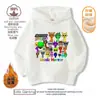 Caja de Ritmos Sprunki Nuevo Juego de Música Ropa Sudadera con Capucha Otoño e Invierno Tops Forrados de Polar para Niños y Niñas
