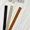 Moda Retro Europea y Americana Cinturón de Hebilla de Tres Pines para Mujer Venta al por Mayor Cinturón Ultralargo con Calados Cinturón de Cuero PU para Mujer