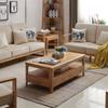 Mesa de centro de madera maciza nórdica para sala de estar, adecuada para apartamentos pequeños y casas de huéspedes, hecha de madera de caucho, madera natural pequeña, ideal para espacios pequeños y almacenamiento