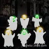 Novo Conjunto de 6 Peças de Placas Decorativas de Fantasma de Halloween para Jardim, Placa Grande de Fantasma Branco para Jardim Externo