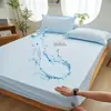 Sábana bajera impermeable de una sola capa de color sólido ajustada, sábana bajera de algodón lavable anti-manchas de una sola pieza, fabricante de sábana bajera ajustada de cobertura total amigable con la piel
