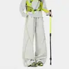 Pantalones Funcionales de Paracaidista para Exteriores con Costuras de Color Contrastante, Tejido Transpirable de Secado Rápido, Pantalones Largos Holgados de Pierna Ancha Estilo Montaña para Hombre