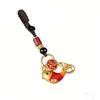 Colgante Tradicional Artesanal de Pez Koi Dorado Pequeño con el Carácter 'Abundancia' para Accesorios de Pulsera DIY, Pez Azul Pequeño Esmaltado DIY
