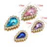 Gota de água transfronteiriça girassol costurado à mão pedra dupla camada de vidro colorido afiação garra diamante diy acessórios para o cabelo acessórios de vestuário