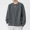 Moletom Falso Duas Peças Outono Masculino Esportivo Solto Peso Pesado Marca de Moda Americana 2025 Novo Meninos Gola Redonda Pulôver Manga Longa