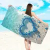 Toalla de playa de microfibra con diseño de conchas y estrellas de mar transfronteriza de Amazon, toalla de baño para natación al aire libre en la playa, absorbente, de secado rápido, portátil