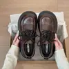 Sapatos femininos de couro com sola grossa, que aumentam a altura, de cadarço, coleção outono 2026, sapatilhas estilosas estilo britânico, com salto grosso, mocassins preppy