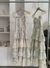 Vestido de Verão Floral Feminino Kekezoon com Mangas Curtas Leves, Vestido Princesa Bolo com Ajuste na Cintura, Saia Longa 7341