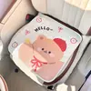 Cojín de coche con dibujos animados de lluvia azul, cojín universal transpirable para las cuatro estaciones, cojín de coche de verano con bonito gato.