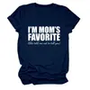 EU SOU o Favorito da Mamãe Amazon Wish Site Independente Moda Versátil Feminino Casual Gola Redonda Manga Curta Camiseta