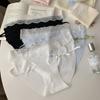 Calcinhas de Renda Sexy Sem Costura com Aro na Perna de Corte Alto para Meninas, Finas 10A de Seda de Gelo com Tira Fina, Calcinhas Triângulo com Borboleta Francesa