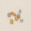 Colgante de cuenta de copo de nieve, cuenta esférica de acero inoxidable con anillo soldado, collar simple para DIY, accesorio para ropa, venta al por mayor