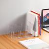 Estante de Armazenamento para Mesa Acrílico Transparente Escritório Quatro Compartimentos Plástico Caixa de Armazenamento de Livros Suporte de Exibição de Livros Atacado