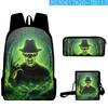 2024 Impresión Digital 3D Transfronteriza Nuevo Producto Mochila de Halloween Bolso Escolar Bolso de Hombro Infantil Estuche para Lápices Set de Tres Piezas