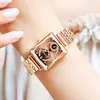 Binbang Reloj Cuadrado Pequeño para Mujer Resistente al Agua Moda Casual Reloj de Cuarzo Transmisión en Vivo Comercio Exterior Popular Reloj de Pulsera Venta al por Mayor