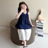 Conjunto de Colete com Gola Halter de Bolinhas para Meninas 2026 Novo Estilo de Verão Moda Coreana Infantil Conjunto de Duas Peças de Verão para Meninas
