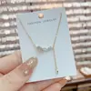 Estilo Coreano Elegante Fresco Zircônia Folhas Franja Corrente para Clavícula Design Simples Senso de Design Colar para o Dia a Dia Celebridade da Internet Colar Corrente Versátil