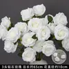 Rosas de Creme Simuladas de 3 Cabeças, Decoração de Fundo para Casamento, Arranjo de Flores para Guia de Estrada, Flores de Seda Estilo Europeu para Casamento, Flores Artificiais