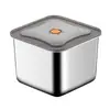 Caja Sellada de Acero Inoxidable, Caja para Conservar Frescura con Tapa, Apta para Microondas, Lonchera para Frutas, Lonchera con Compartimento Especial para Congelador