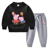Traje de suéter para niños otoño e invierno 2023 estilo occidental nuevo para niños medianos y grandes grueso con forro polar cálido ropa de invierno traje de manga larga