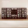 Vitrina de té de múltiples niveles con panel trasero iluminado, vitrina de oficina, estantería de pared para liquidación, estante multi-tesoro