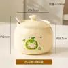 Olla de Cerámica para Manteca Recipiente para Condimentos Caja para Condimentos Frasco para Condimentos Tarro de Sal para Cocina Doméstica Tarro para Azúcar Blanco Tarro para Aceite de Chile Resistente a Altas Temperaturas