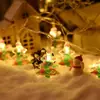 Nuevas luces de cadena LED para interiores navideñas transfronterizas 2026, luces decorativas de ambiente navideño, luces de árbol de Navidad de muñeco de nieve