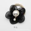 Diadema de organza con perlas y pedrería incrustada de flores, celebridad en línea, estilo coreano, estilo ins, accesorios para el cabello de flores frescas, coletero