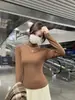 Toma real: Camiseta básica de manga larga de color liso, estilo coreano, cuello semi-alto suave, corte ajustado, para mujer, para otoño e invierno