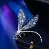 Nuevo broche de libélula de alta gama nicho lujo atmósfera elegante corsage de cristal exquisito pin para traje accesorios para abrigo