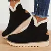 Botas de mujer talla grande de comercio exterior 2023 Invierno nuevas para dama con suela gruesa de algodón color liso ajustadas al pie botas cortas cálidas