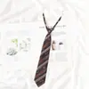 Patrón jk Chica Día Perezoso-libre Marrón Retro Marrón Raya de Corbata dk Uniforme de Soltero Masculino Corbata Estilo Preppy
