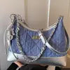 Bolso Elegante para el Trabajo 2026 Primavera Nuevo Bolso Cruzado de un Solo Hombro de Mezclilla para Mujer con Cadena, Bolso Cruzado de Hombro de Moda Tendencia