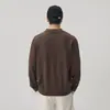 Otoño Invierno 2026 Suéter Cálido de Punto para Hombre con Cuello Solapa de Manga Larga Lujo Ligero Versátil Casual de Negocios Cuello POLO Marrón