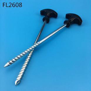 厂家直销户外用品帐篷配件 T型钢塑料头 手拧螺纹旋转铁地钉21cm